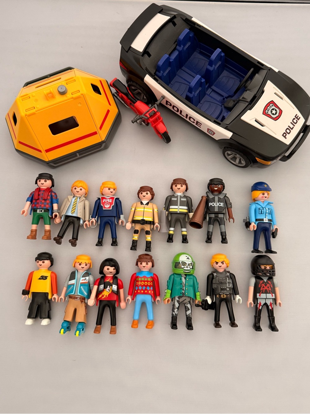 Playmobil Assorted Figures People Lot Police Car Fireman